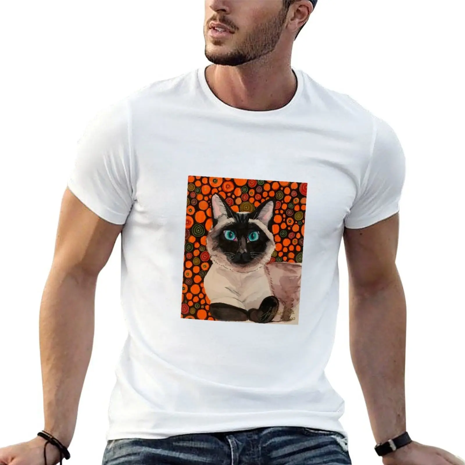Siamese Cat T-Shirt basketball graphic tees custom shirt T-shirt men