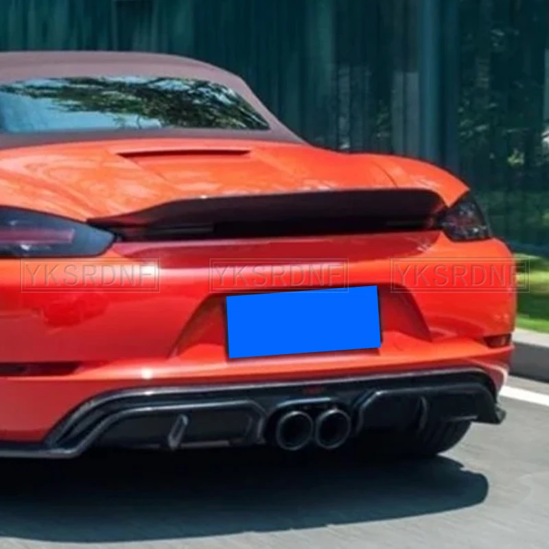 For Porsche Boxster 981 2013 2014 2015 2016 Rear Trunk Spoiler Wing Rear Trunk Big Spoiler Lip Wing Carbon Fiber / FRP Black