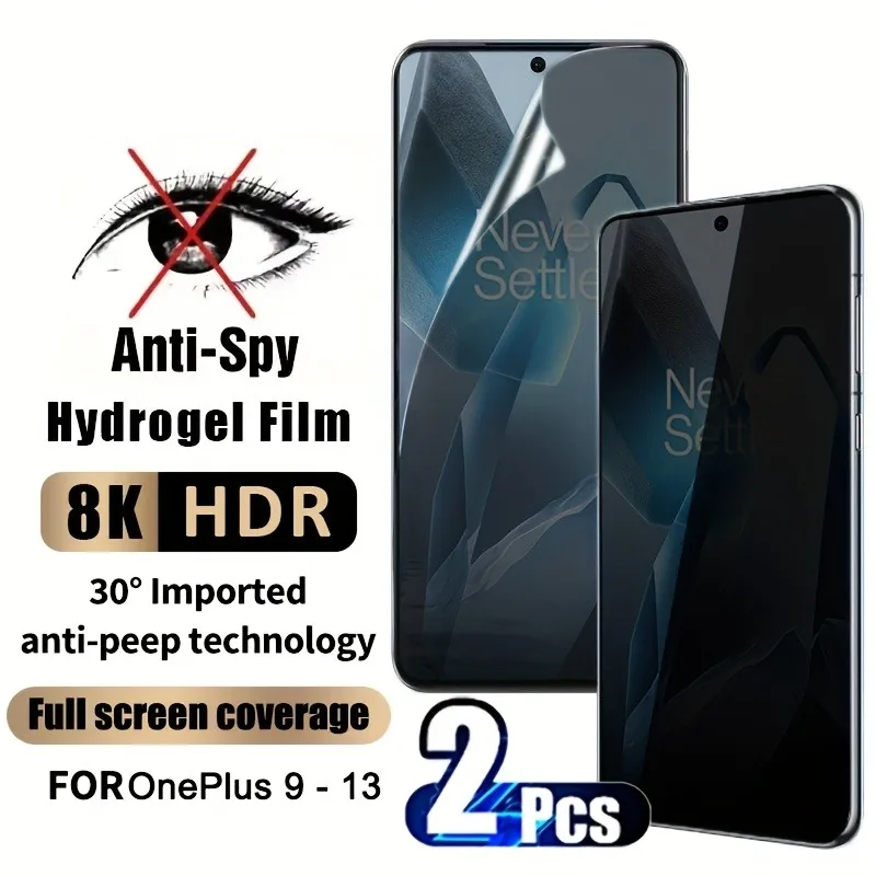 2Pcs Anti-Spy Soft Hydrogel Film for OnePlus 13R 12 11 Pro Screen Protector For Oneplus 12 11 10 9 Pro Protective Film
