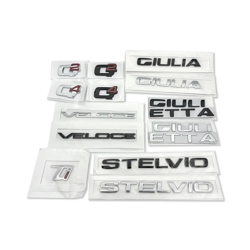 

Q2 Q4 GIULIA Ti badge ABS car stickers for alf a rom eo GIULIA refir rear boot car accessories trunk label logo decorate decals