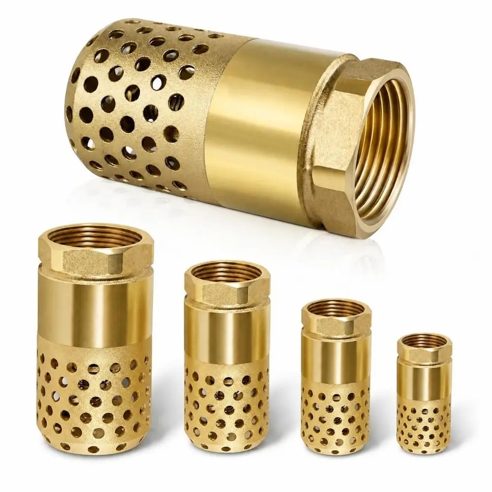 Leak‑Proof Brass Body Foot Valve Hollow Perforated Female Thread Water Strainer Thickened Pump Filter Water Pump
