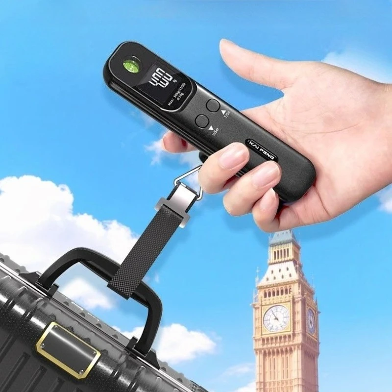 LCD Digital Luggage Scale 50kg Portable Electronic Hanging Scale High Precision Pocket Weighing Tool For Travel Baggage Weighing