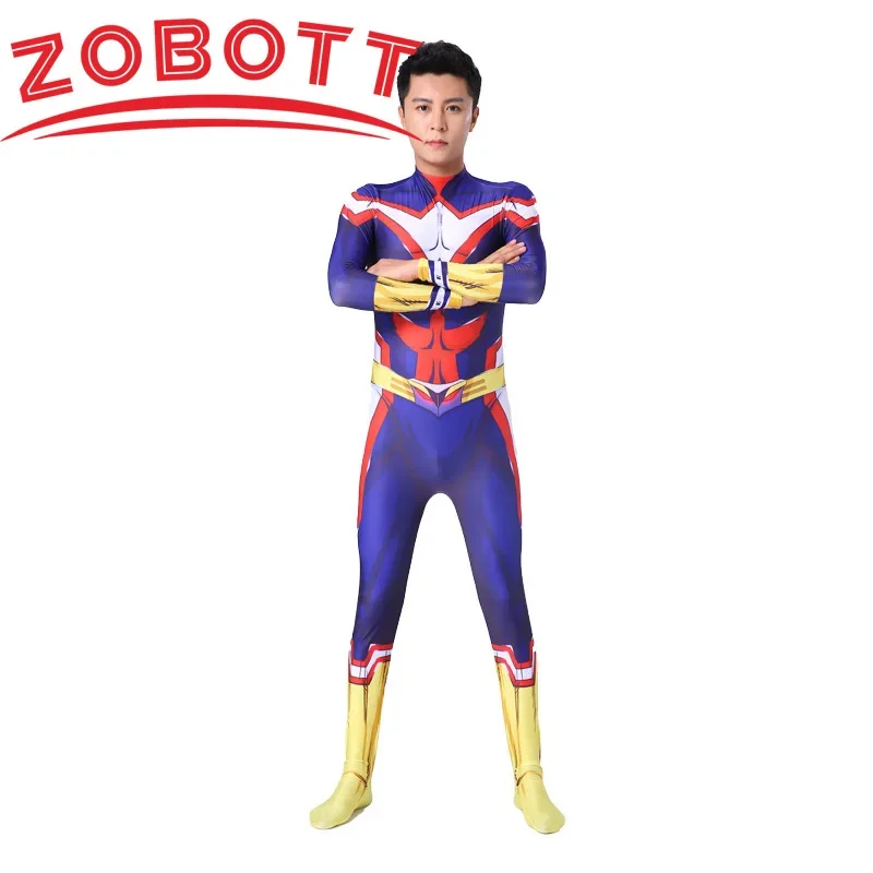 Disfraz de Anime My Hero Academia All·Might, medias para hombre, ropa de combate, disfraz de Halloween, mono de actuación