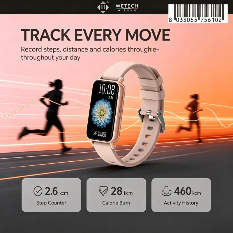 Reloj Inteligente Wetech Wx10 Slim con Pantalla Táctil y Llamadas Bluetooth para Caminatas Matutinas en la Montaña y Registro de Datos de Fitness al Aire Libre Durante Todo el Día