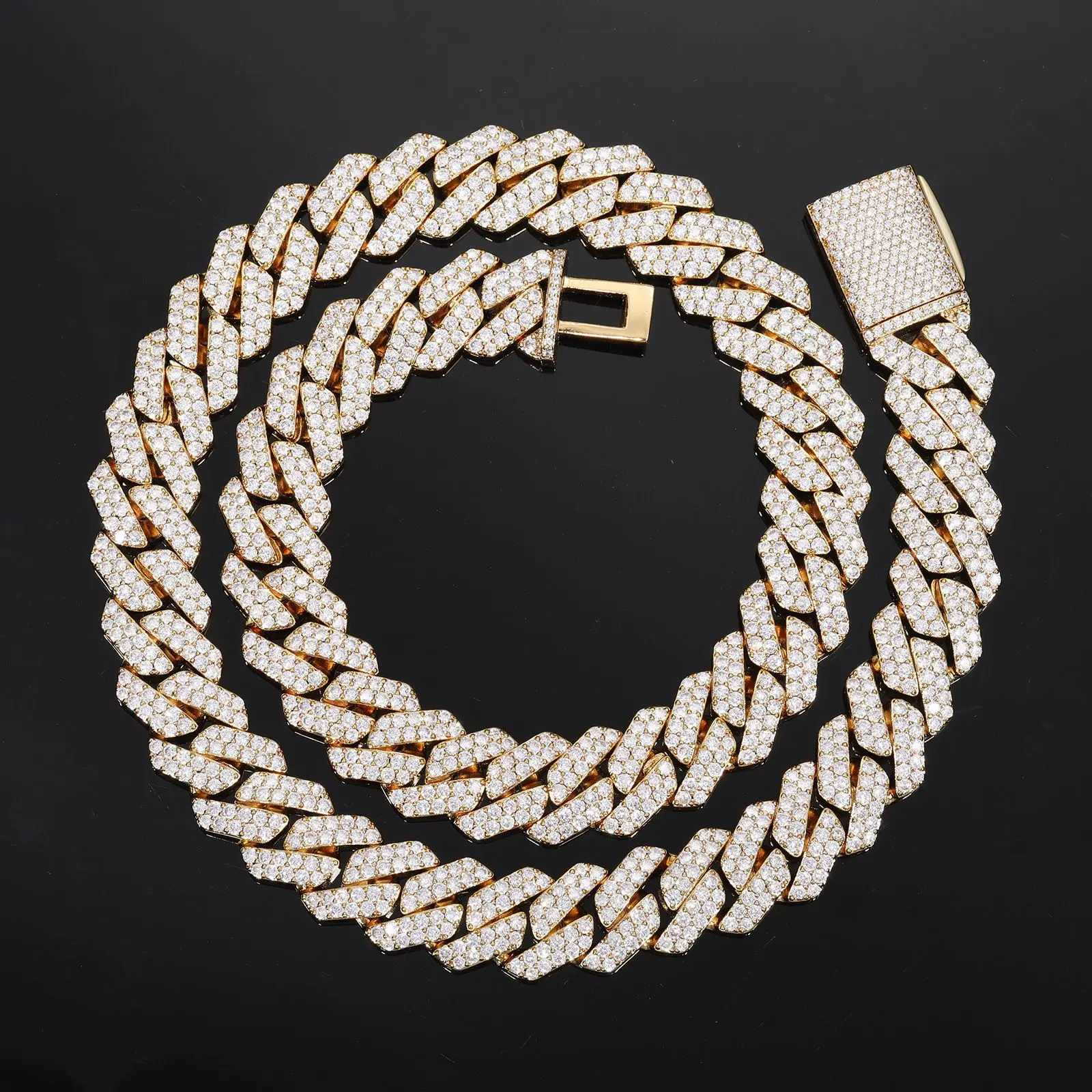 PT950 Platinum 6mm Cross & Star Necklace suitable for men and women, delicate artificial diamonds bring distinctive charm