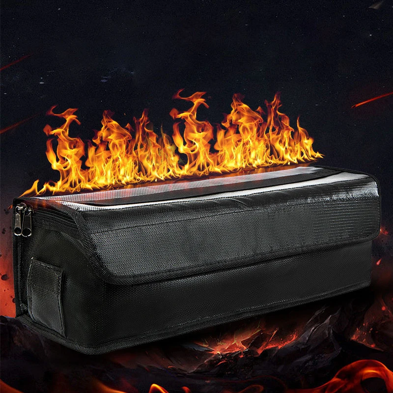 

1pc Lithium Battery Fireproof Storage Bag E-Bike Battery Explosionproof Large Capacity Protective Case Organize Accessories
