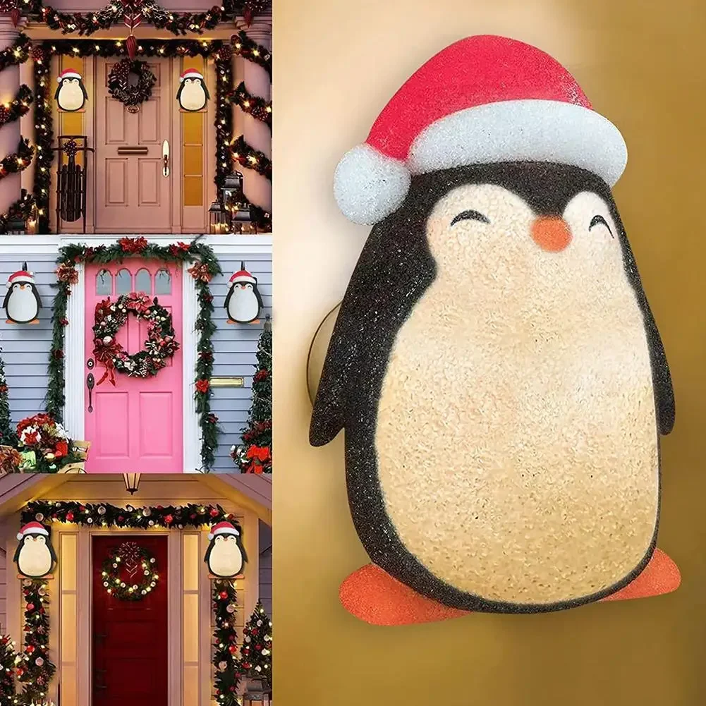 Kerstpinguïn lampenkap wandlamp - veranda verlichting buiten - nieuwjaarsdecoratie 2022