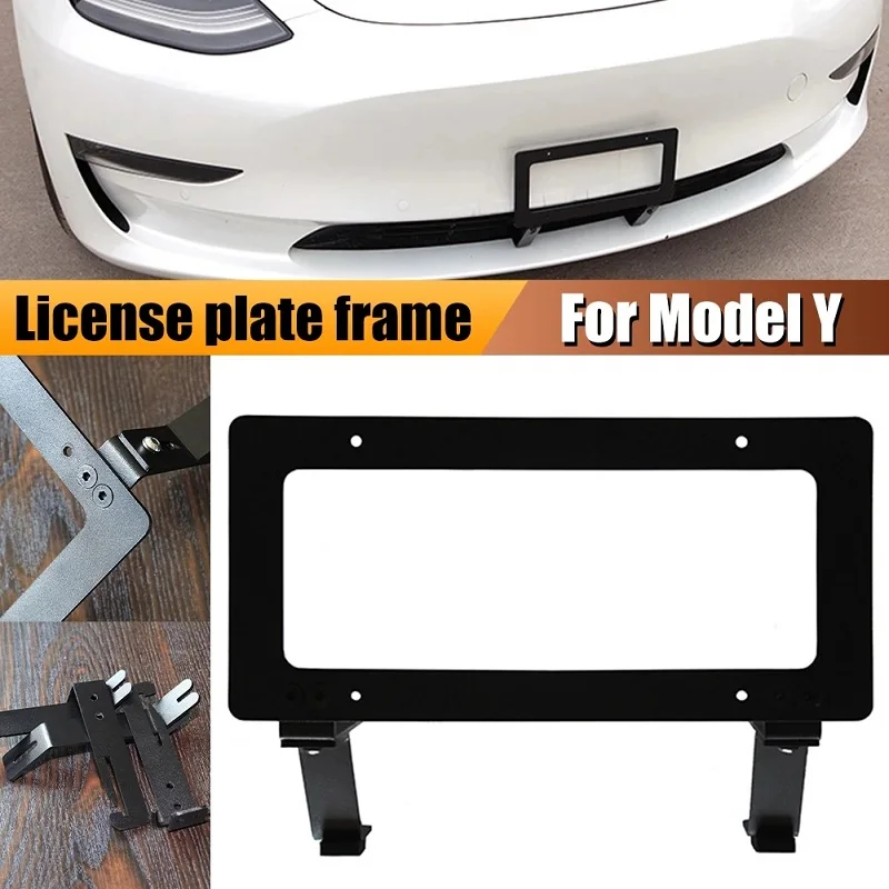 License Plate  Aluminum AlloyFrame Punch-Free Licence Plate Bracket Rust-Proof  For Tesla Model 3/Y Fit For USA Standard