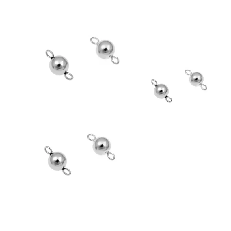 30pcs Stainless Steel Bracelet Connectors Beads Lot  3 4 5 6mm Gold Color Loose Spacer Beads For Necklace Diy Jewelry Making