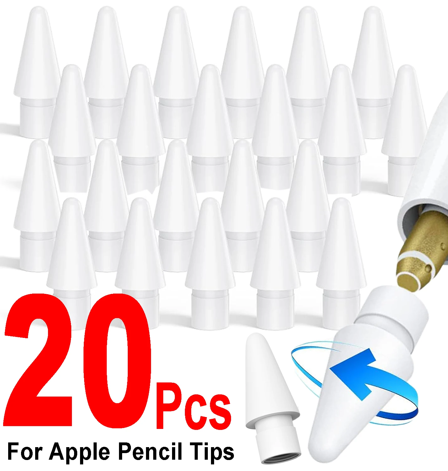 For Apple Pencil Nib Smooth Spare Nibs For Apple Pencil 1st 2nd Generation Tip Pencil Tips For iPad Stylus Pen Replacement Nib