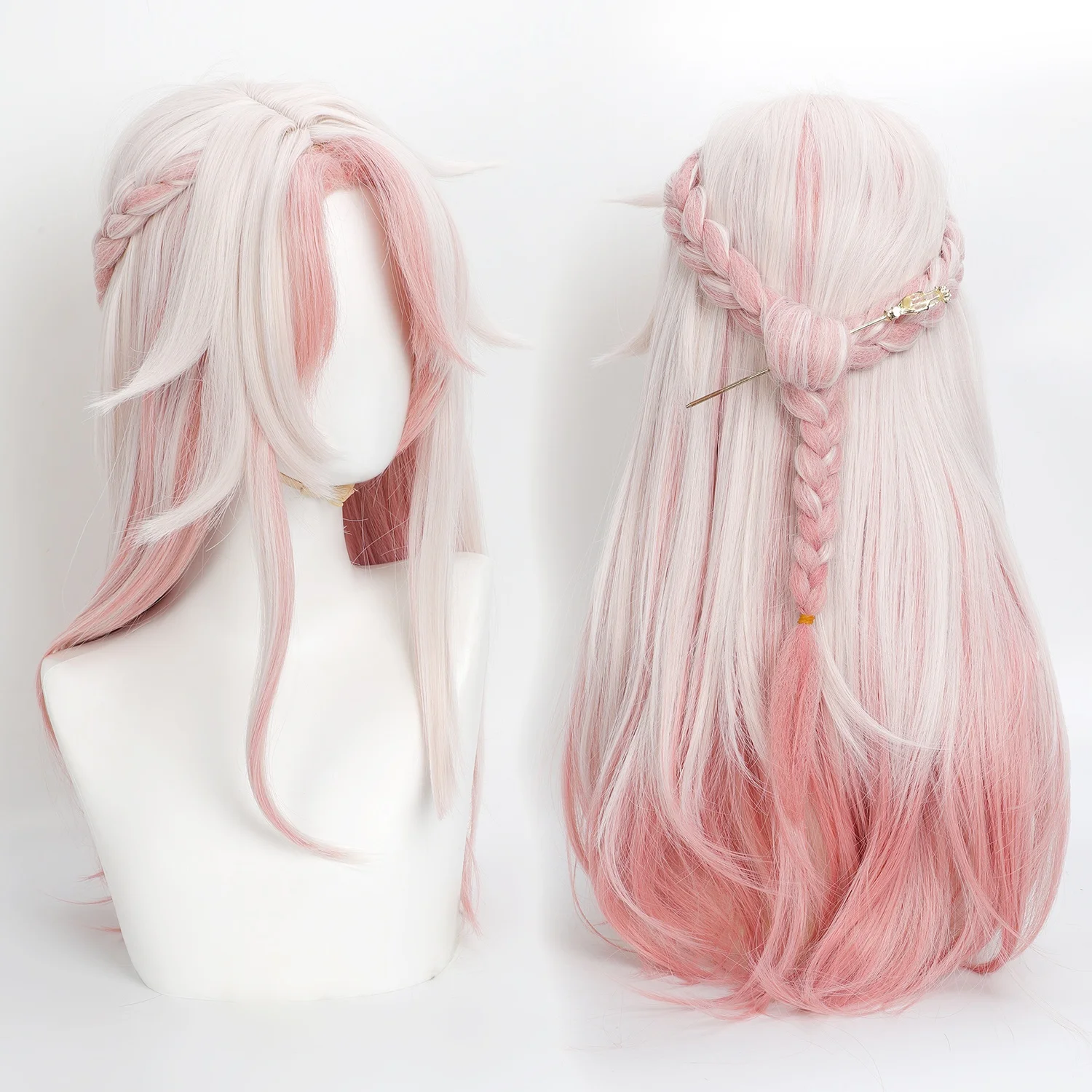 Game Cosplay Wig Jiaoqiu Long Cosplay Wig Honkai：Star Rail Synthetic Pink Wigs with Bangs Cospaly Wigs Anime Male