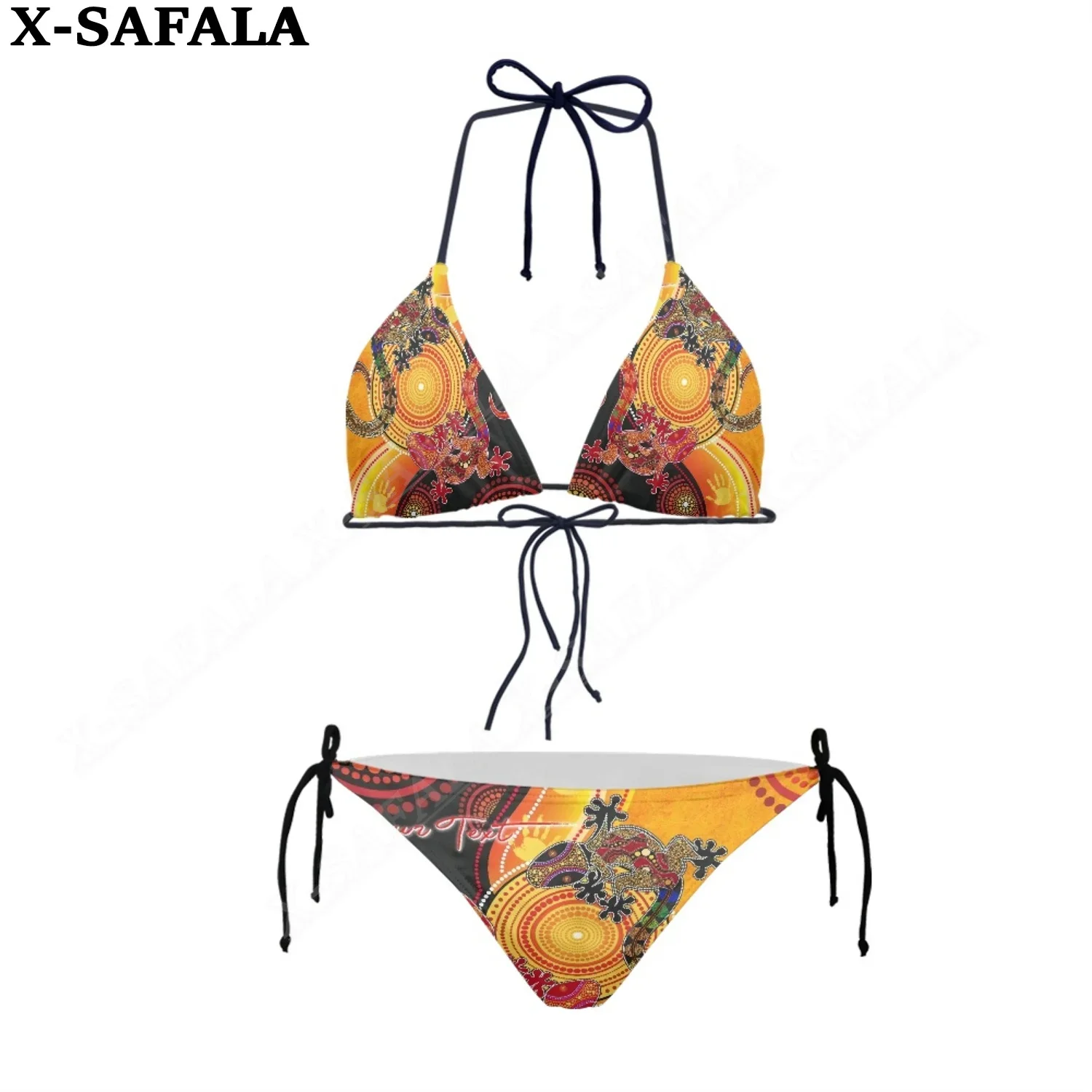 Australian Naidoc Day Festival3D Print Women Micro Triangle Tie Side Bikini Summer Beachwear Mankini Sexy Beach Bathing Suit