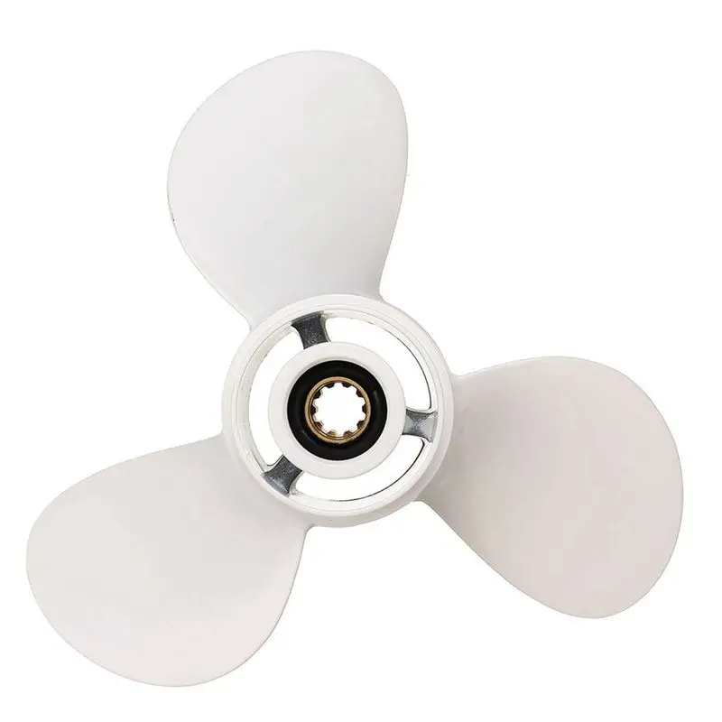 AB56-2X 664-45949-02-El Marine Boat Outboard Propeller 9 7/8 X 13 For 20-30Hp Right-Hand Rotation 3 Blades White