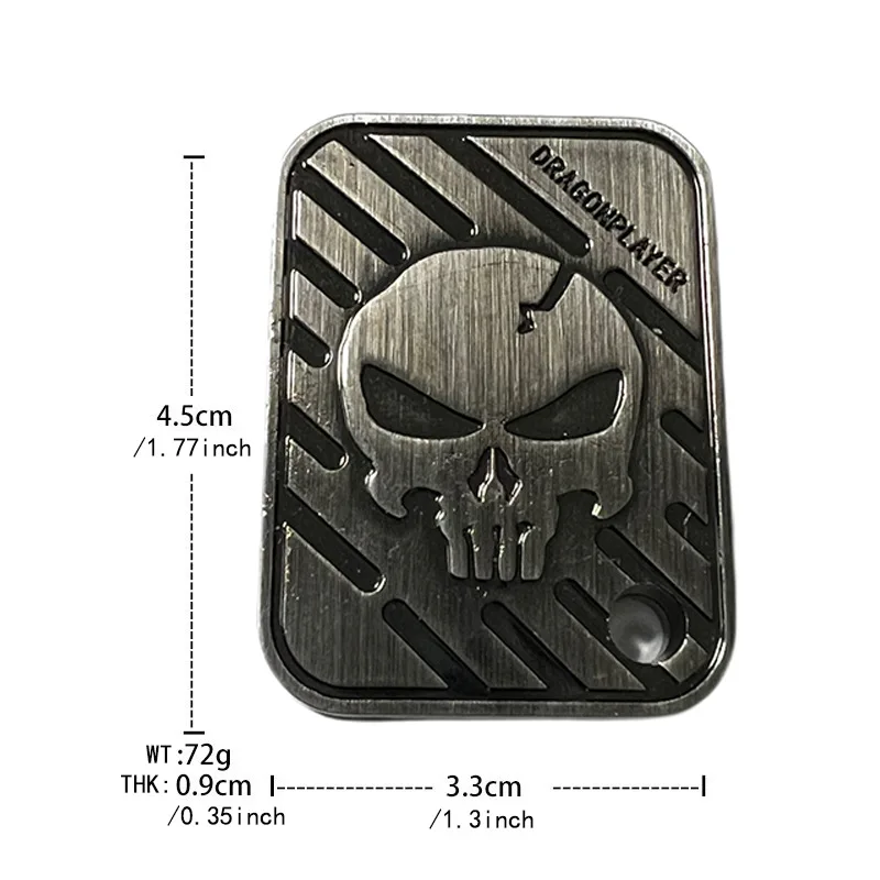 KK Skull Fingertip Gyro Push Slider Fidget Toy Hand Spinner Office Stress Relief EDC Push Poker Push Card Metal ADHD Autism Toys