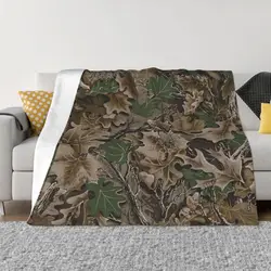 Real Tree Camouflage Camo Blanket Fleece Print Military Portable Warm Throw Blankets for Home Car Bedspread