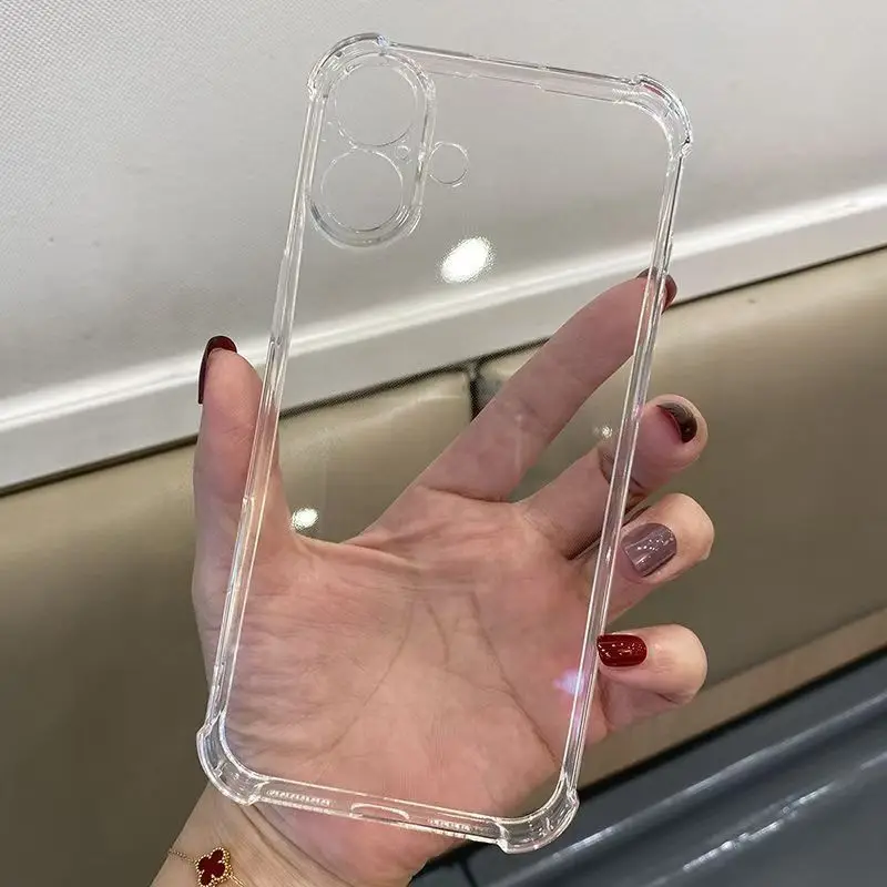 Fallschutz Airbag Soft Case für iPhone 16 Plus 16 Pro Max Fundas stoßfeste klare Rückseite Hüllen – Detail 1