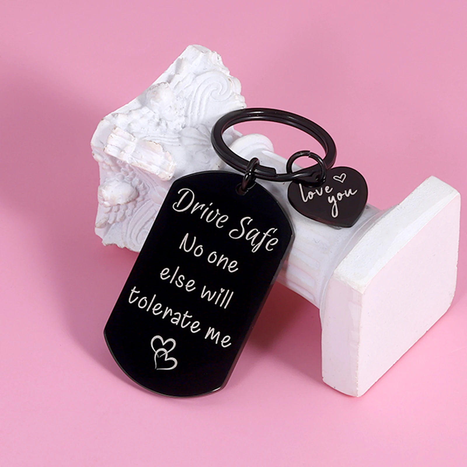 BienFoto Drive Safe No One Else Will Tolerate Me KeyChain for Boyfriend Husband Valentine's Day Anniversary Gift for Him