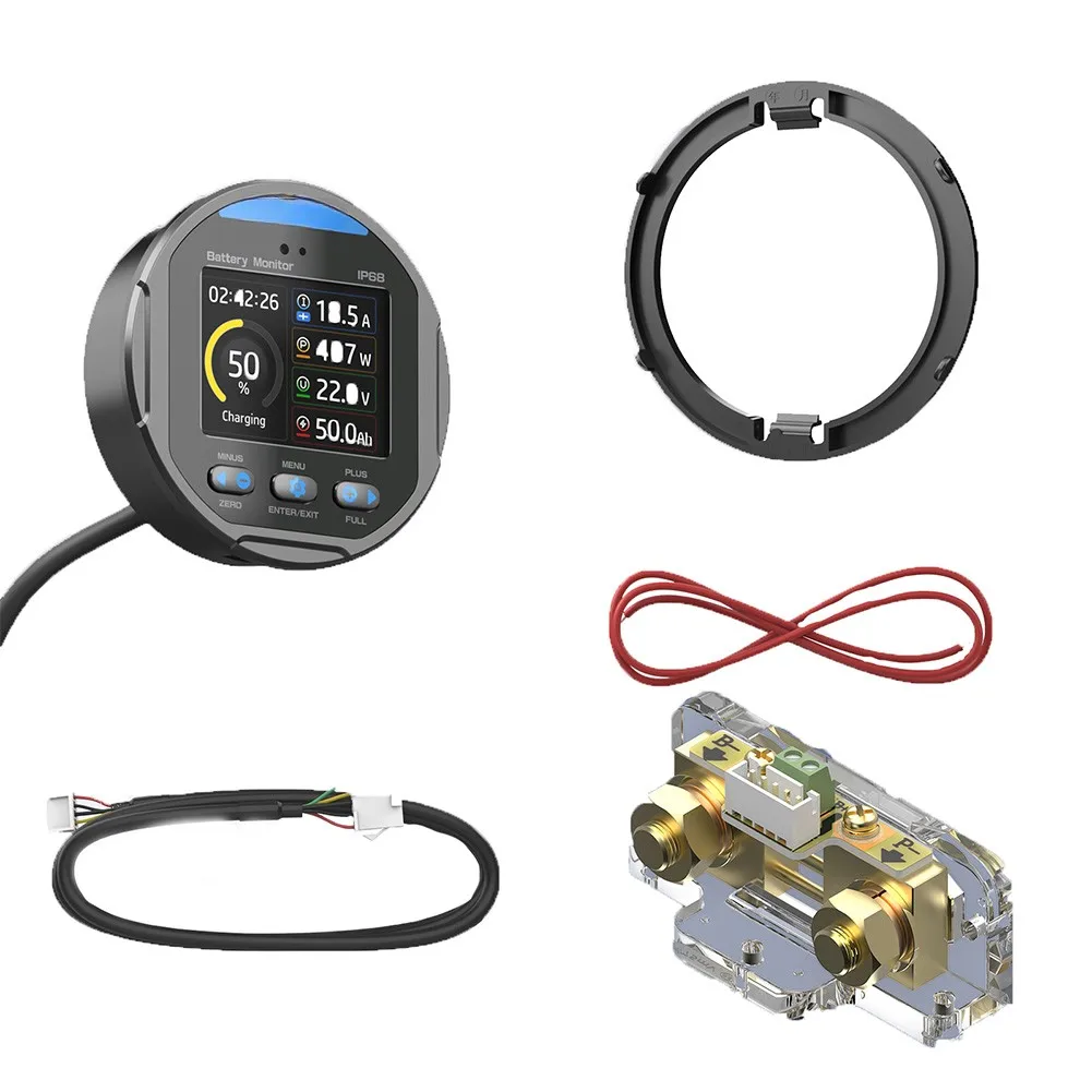 Battery Maintenance 72.5*72.5mm Waterproof Coulomb Meter Multimeter Adjustable Backlight For Lead-acid Batteries