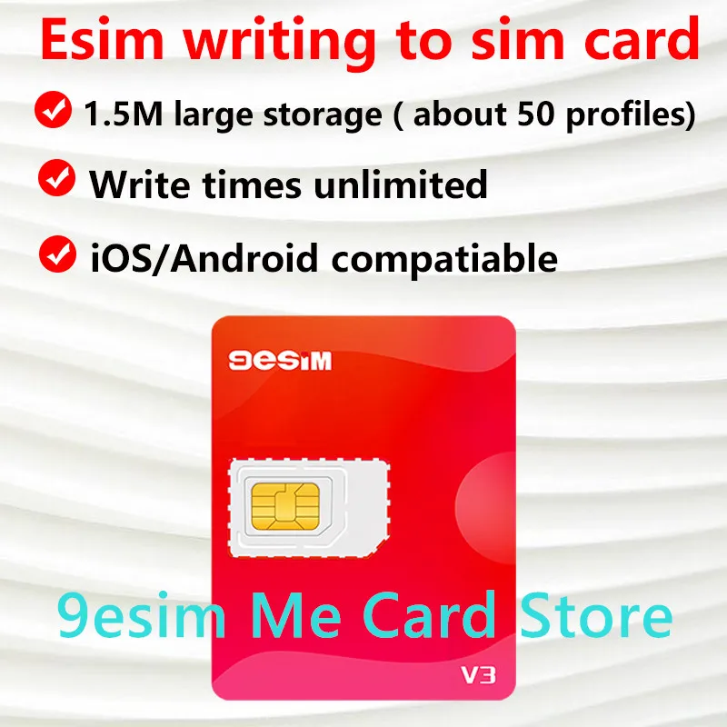 9esim V3 esim para adaptador de cartão sim para android 、 iphone 15 14 iphone 16 pro max, conversor euicc esim.me removível 5ber estk me