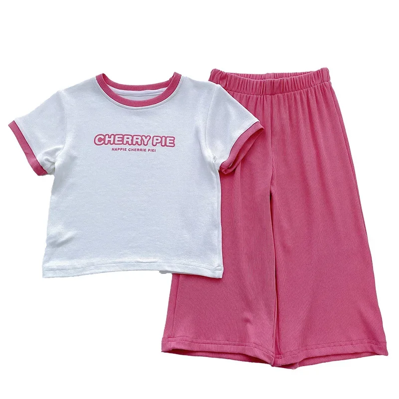 Summer Girls Clothes Sets Short Sleeve T-shirt+Pants Baby Girl Outfit Set Children Casual Clothes Kids Clothes Girls 2Pcs 2-7Yrs