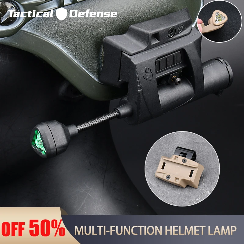 Mpls Tactical Helmet Light Charge 4 Modes Green Red IR Laser Lamp Airsoft Fast Helmet Energy Saving Hunting Equipment