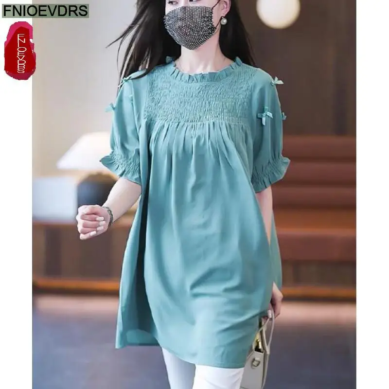 

L-5XL 2023 Loose Clothes Women French Design Elegant Office Lady European Style Fashion Casual Mini Dress