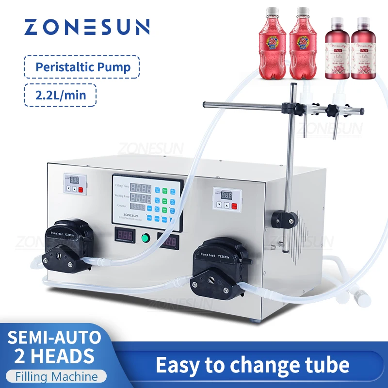 

ZONESUN ZS-YTPP2 Peristaltic Pump Liquid Filling Machine 2.4L Essential Oil Perfumer Juice Beverage Bottle Water Filler