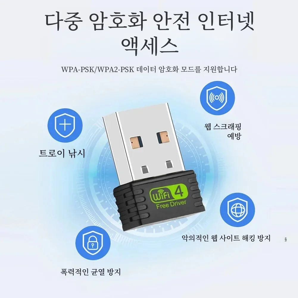 Мини USB Wi-Fi адаптер 2,4 ГГц, Мбит/с, встроенная антенна