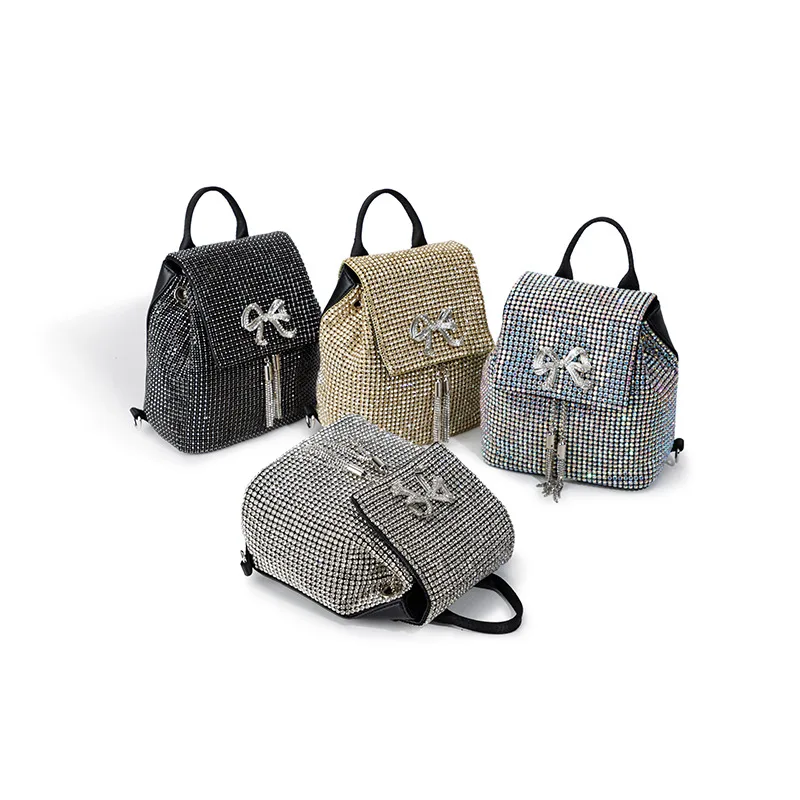 Women's Rhinestone Trendy Dinner Bags Diamond Backpack Premium Handheld Women's Bags Rhinestone Purse Carteras Diseñador De Lujo