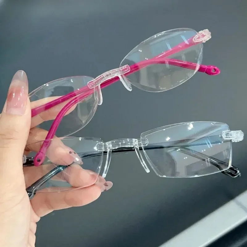 Y2K Retro Oval Square Pink Small Frame Glasses Frame Women Anti Blue Light Computer Glasses Vintage Eyeglasses Goggles