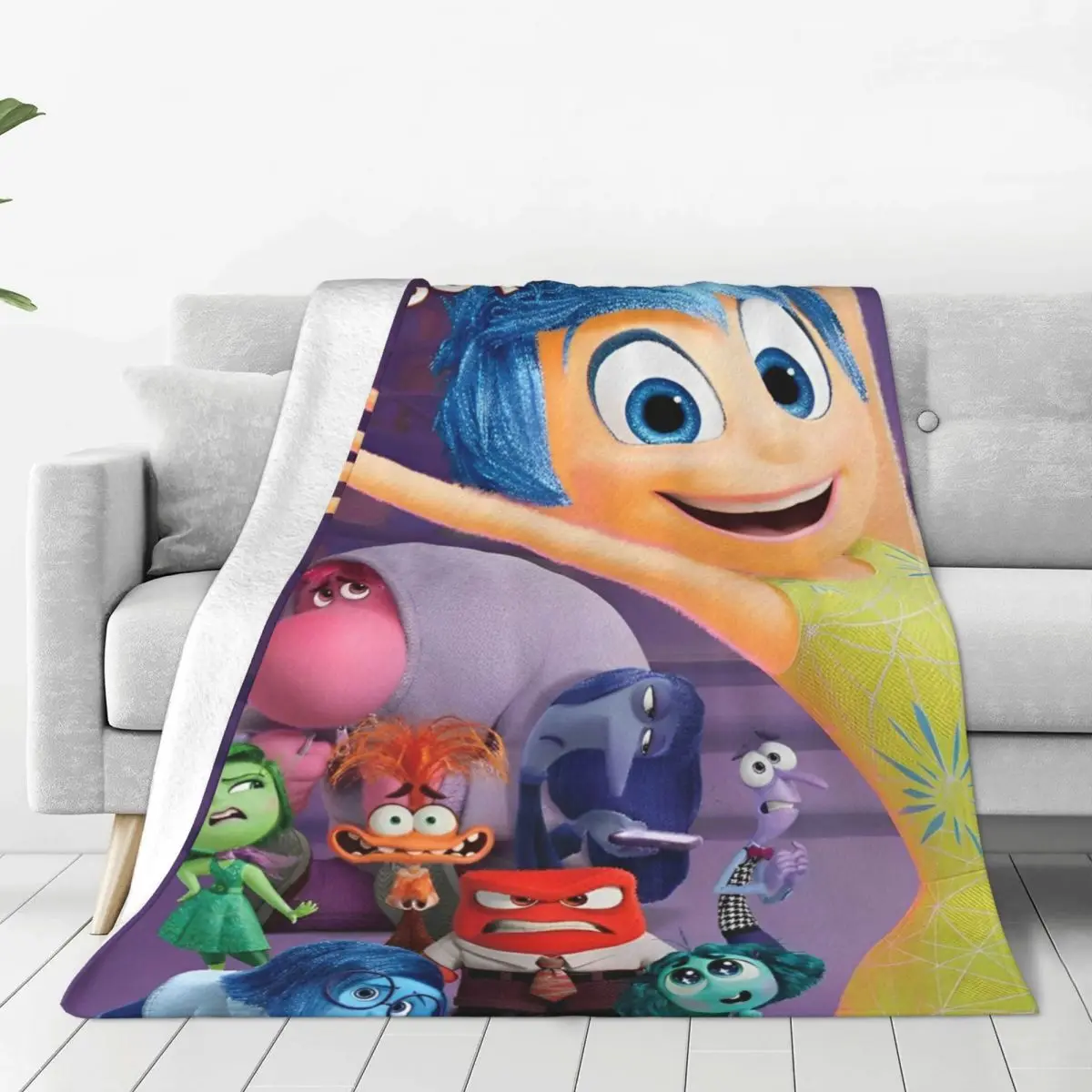 Inside Out 2 Cartoon Blankets Quality Soft Warm Throw Blanket Spring Picnic Couch Bed Street Trend Bedspread