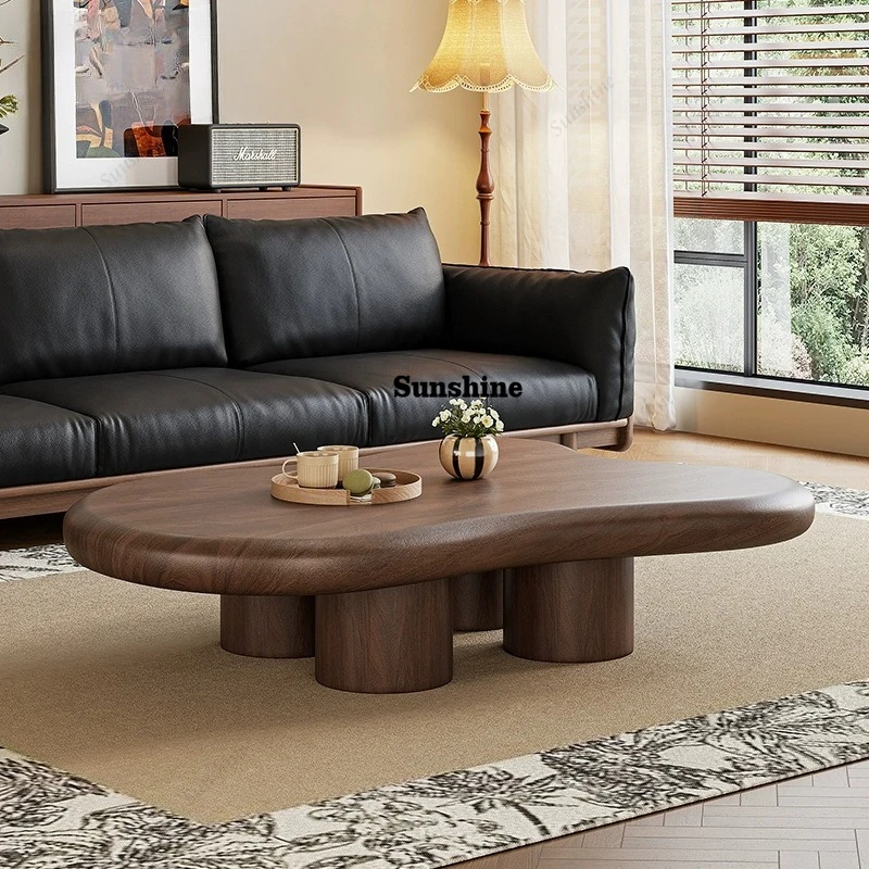 

Cloud Solid Wood Coffee Table Minimalist Special-shaped Coffee Table Medieval Walnut Living Room Furniture Couchtisch XYCJ