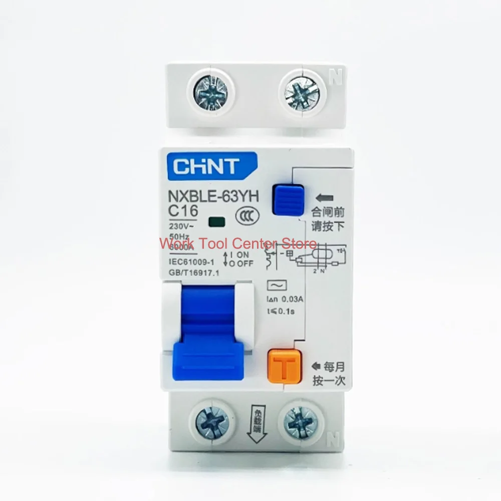 

Original RCCB Circuit Breaker NXBLE-63YH C6A-63A Smart Home Products Chint Leakage Switch Voltage And Current Protection Relay