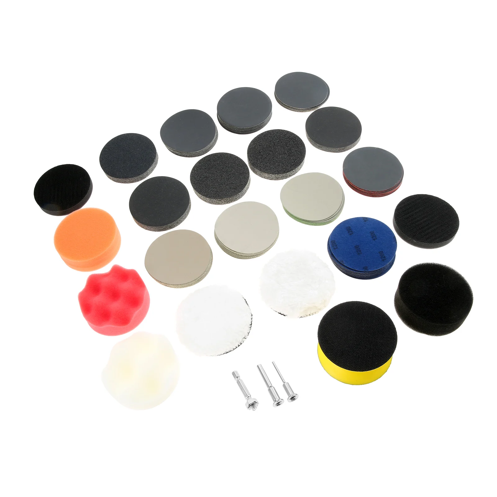 145Pcs/set 3 Inch Wet Dry Sanding Disc with Hook and Loop Sandpaper Buffing Pad for Rotary Tool Drill Grinding Polishing Kit