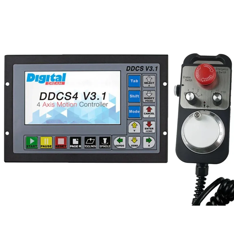 Controlador CNC sin conexión de código G DDCSV3.1 3/4 500KHz para fresadora de grabado DDCS V3.1 volante MPG e-stop de 4 ejes