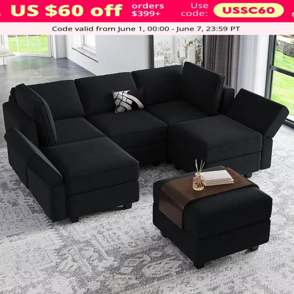 

Living Room Sofa, Modular Velvet Sectional Sofa with Chain,Lounge Sectional Sleeping Sofa with Storage Sofa,Living Room Bed Sofa