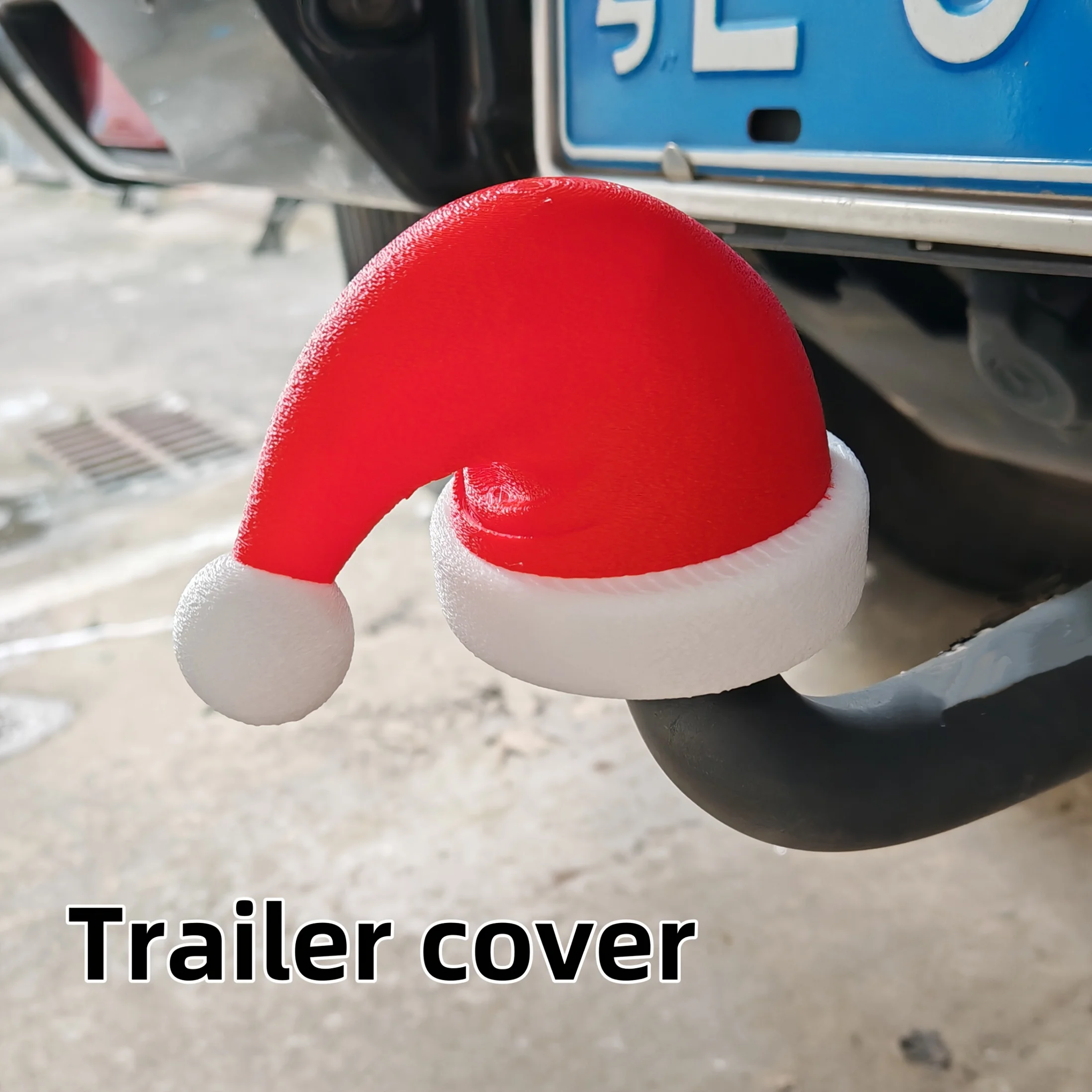 

1pc Christmas Trailer Coupler Cover With Santa Hat Design Trailer Hook Cover For 50mm/1.97" Ball Coupler Trailer Hitch Cap