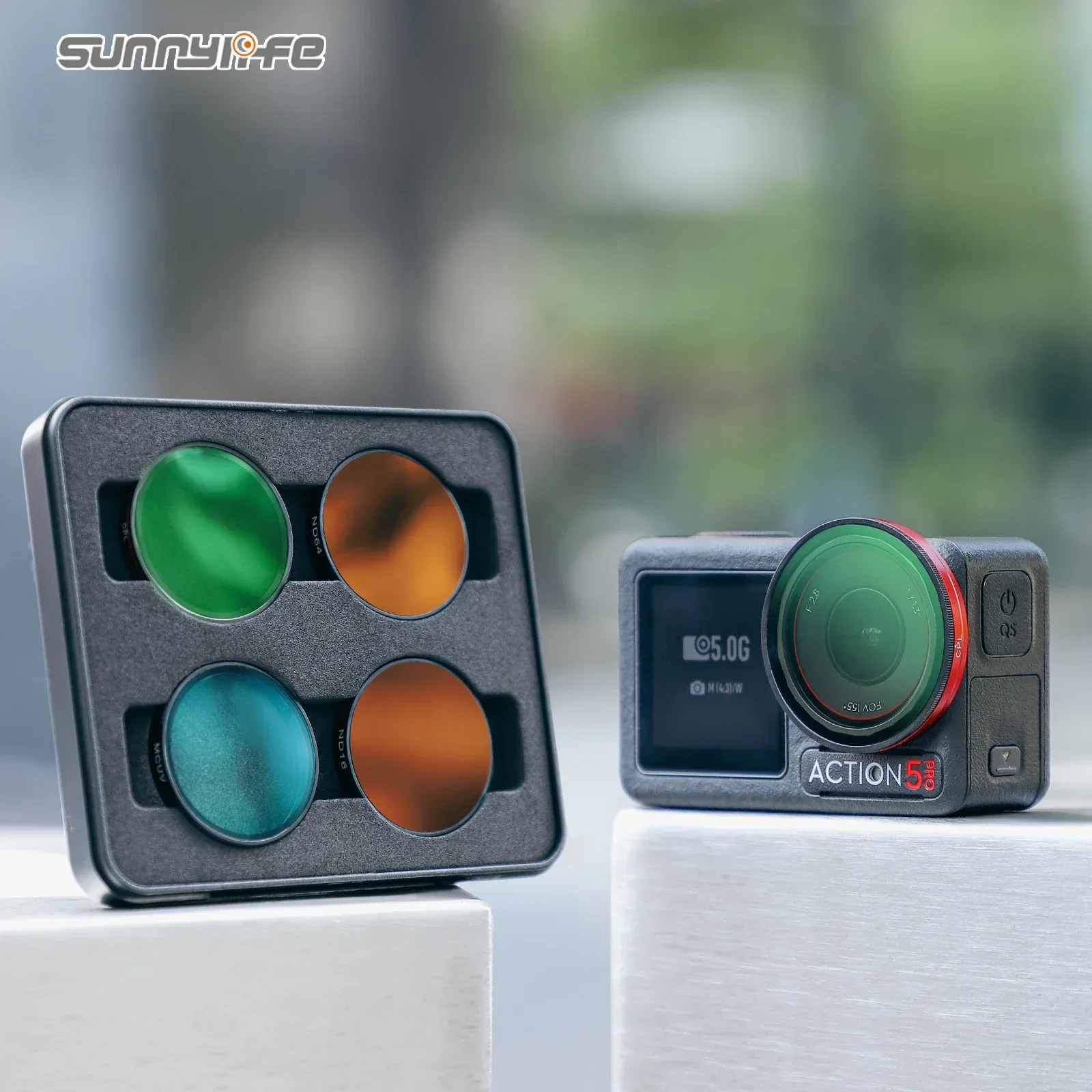 Sunnylife conjunto de filtros para dji ação 5 pro filtro cpl hd lente vidro óptico para dji osmo ação 5 pro/3/4 nd filtro acessórios