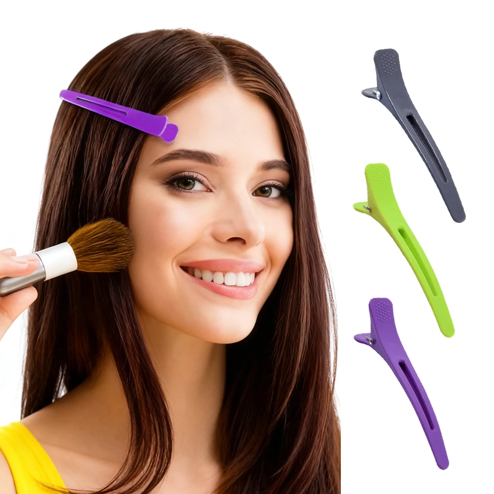 

6pcs Hairdressing Section Clamps Flat Duck Mouth Clips Hairpin Hair Cutting Tools Makeup Clips Hair Styling Clips