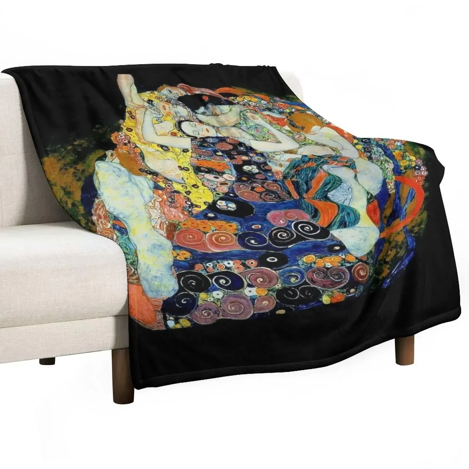 New MAIDENS : Vintage Gustav Klimt Oil Painting Print Throw Blanket Luxury Throw Stuffeds Polar Blankets