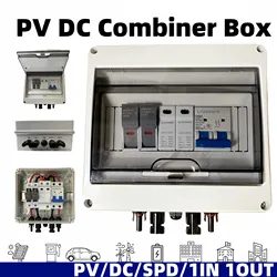 Solar photovoltaic PV DC Combiner Box Surge Lightning Protection 1 input 1 out DC 500-1000V Fuse MCB SPD HT Waterproof Box IP65