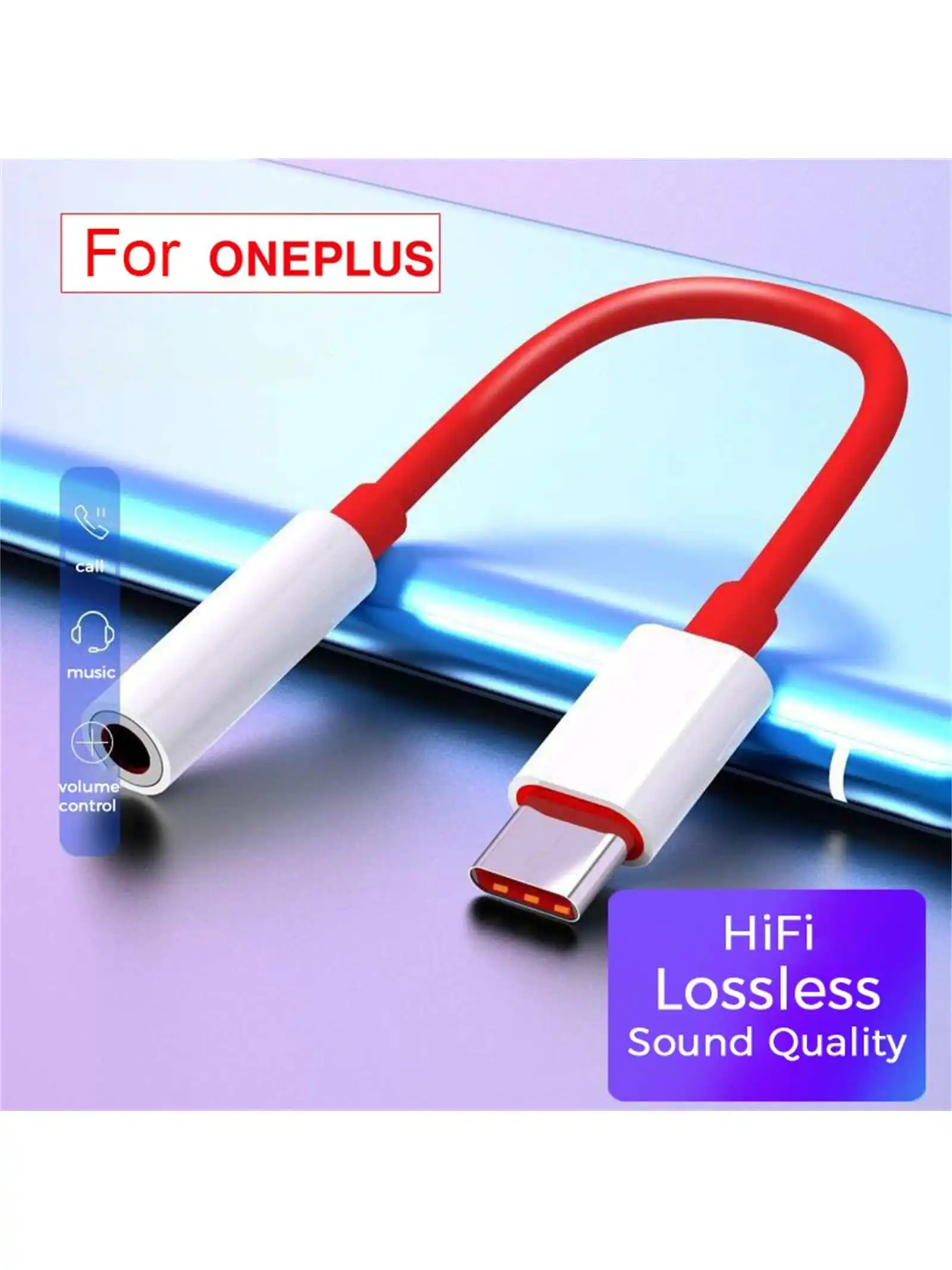 Usb C-Type To 3.5mm Adapter Cable Dac Chip Noise Free Headphone Converter Suitable For Oneplus/Samsung/Xiaomi Phones