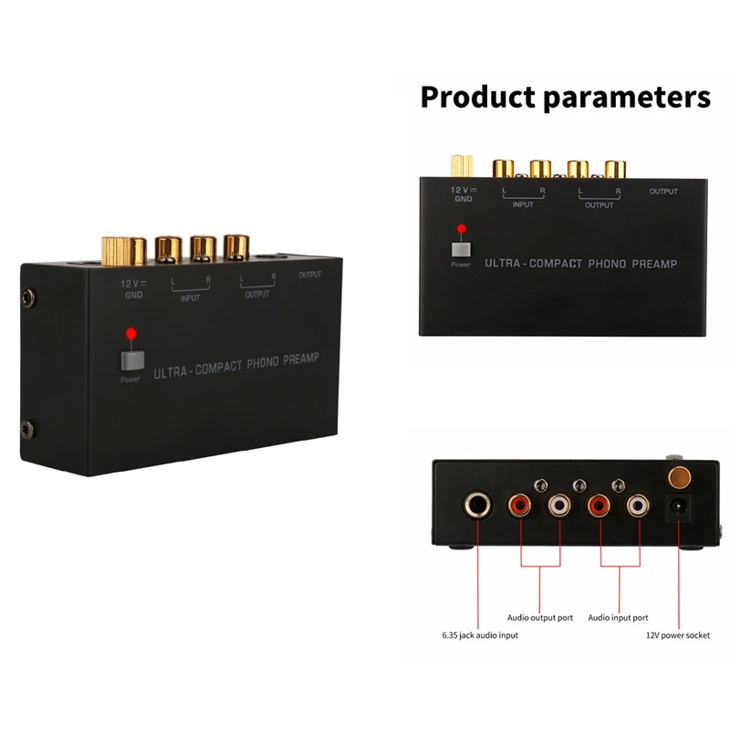 Ultra-Compact Phono Preamp Turntable Phonograph Preamplifier Mini Stereo Audio Hifi With RCA Interfaces