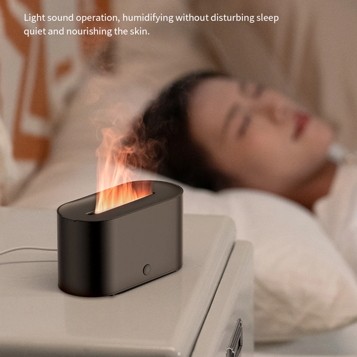 Mini Colorful Flame Air Humidifier Aromatherapy Essential  Aroma Diffuser Oil Diffuser with Auto Off for Home Bedroom Offic