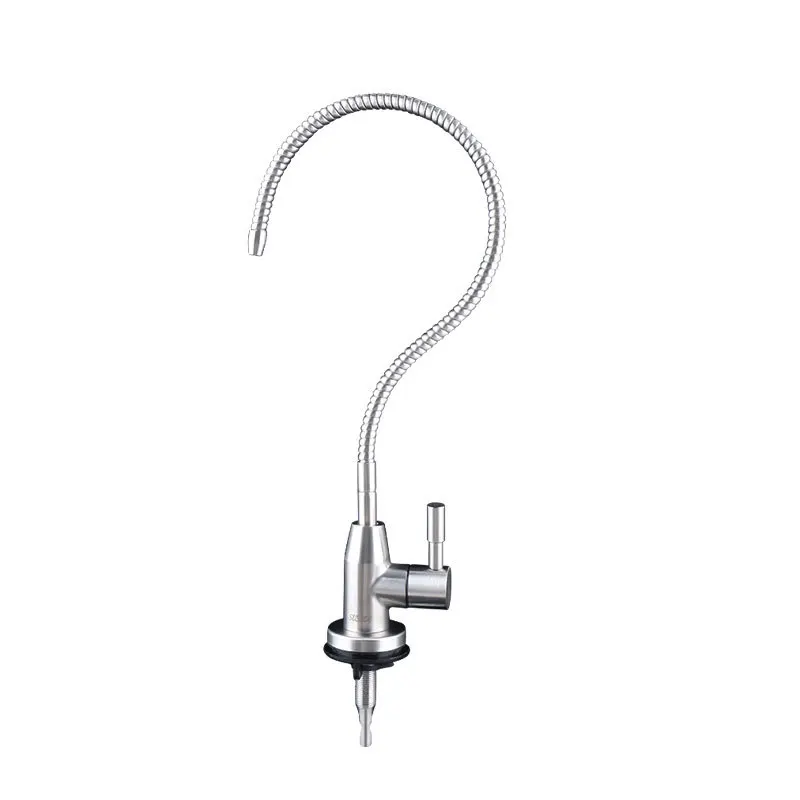 Universal Gooseneck Water Purifier Faucet Reverse Osmosis Drinking Water Filter Faucet Stainless Steel 1/4\