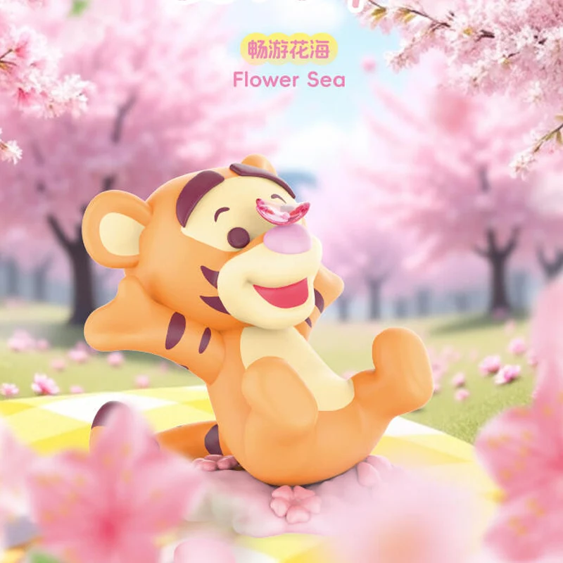 Disney Cherry Blossom Series Spring Honey Words Surrounding Blind Box Cute Winnie the Pooh Figurine Collectible Display Piece