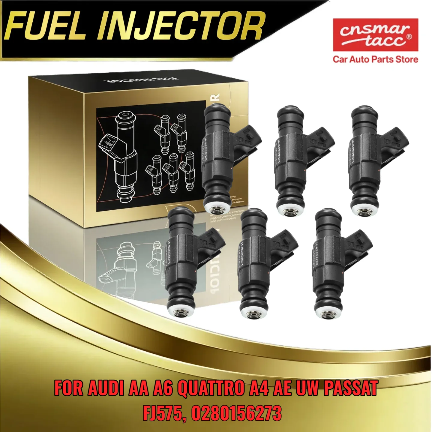 6x حاقن الوقود لأودي A4 A6 كواترو فولكس فاجن باسات 2 8L DOHC FJ575 0280156273