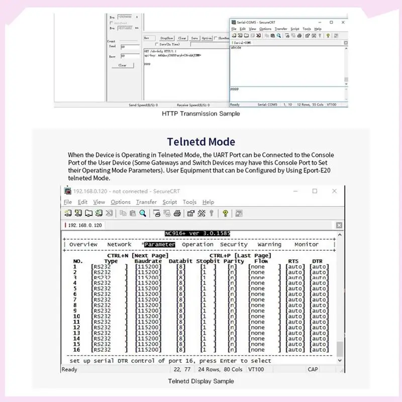 B24B Eport-E20 Network Server Port 3.3V Serial To Ethernet Embedded Module IOT Device Support DHCP TCP IP Telnet Modbus TCP