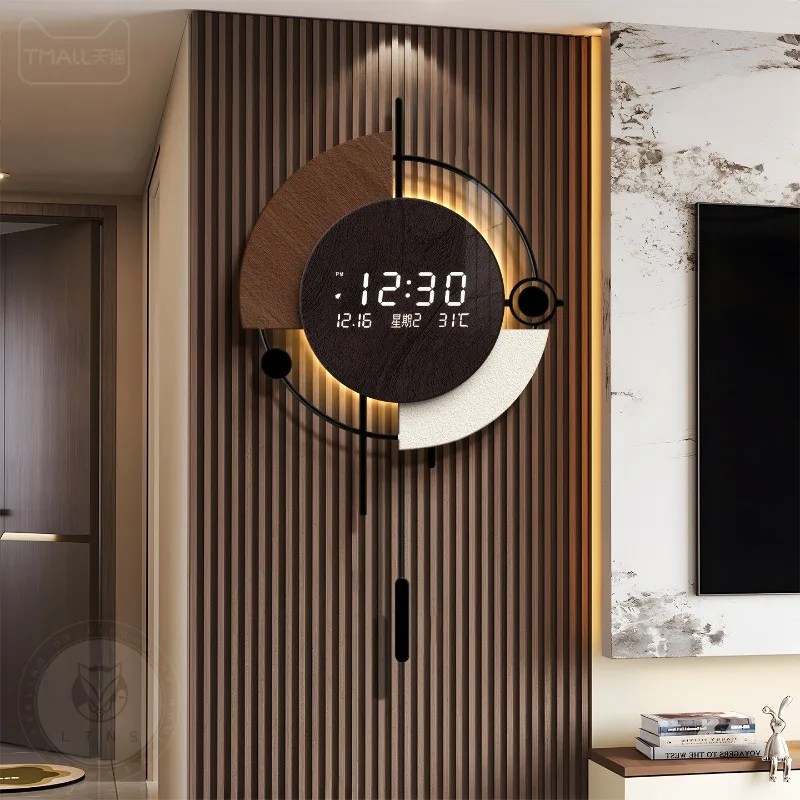 Digital Wall Clock in the Living Room Decoration for Bedroom Decor Weird Stuff Double-sided Watch Room Decorating Interior Live