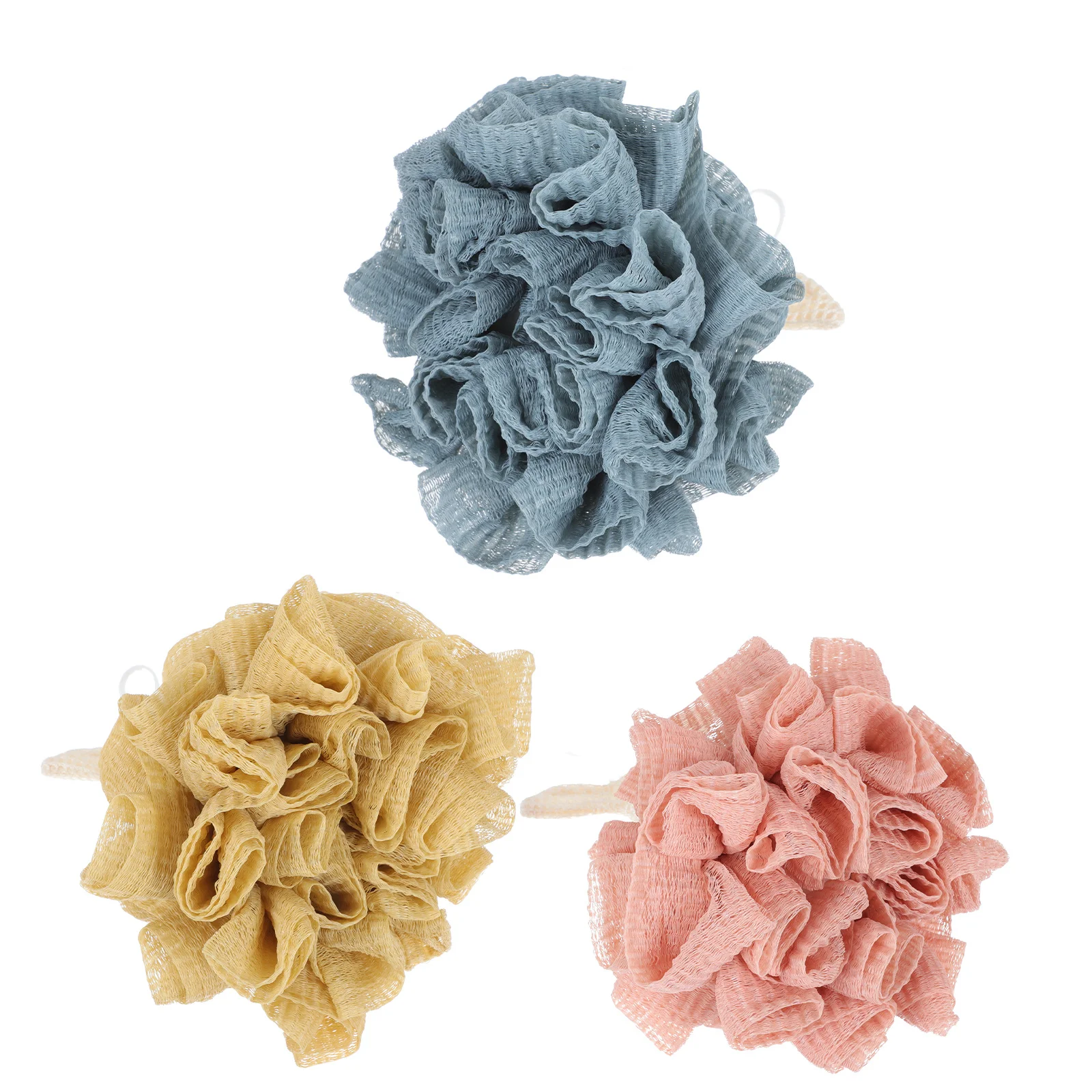 

3pcs Bath Ball For Shower Foaming Mesh Sponge Bathing Flower Scrubber For Home Travel Hotel Use Bubble Bath Balls